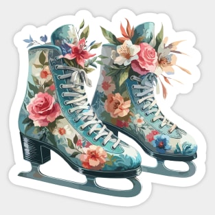 Pastel Ice Skating Boots Sticker